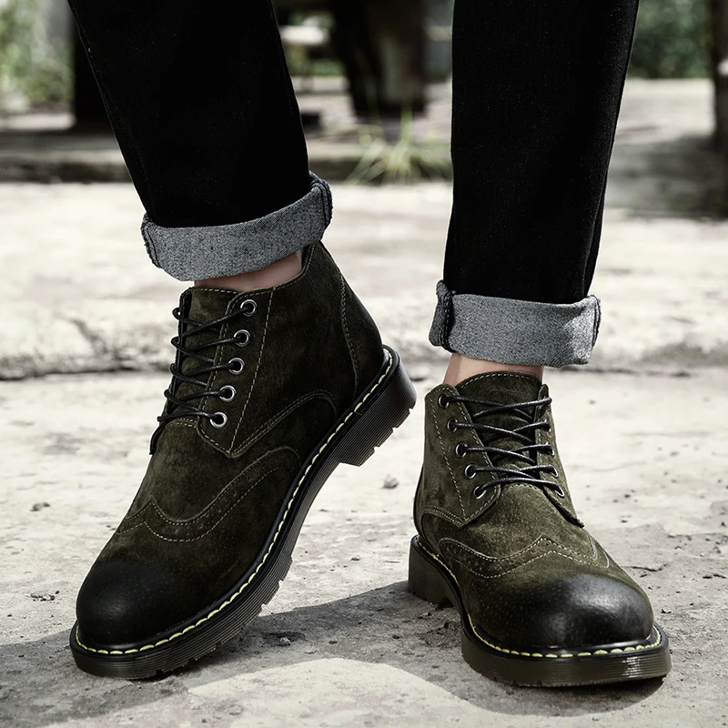 2019 модные мужские ботинки Челси зимняя обувь для отдыха из воловьей кожи