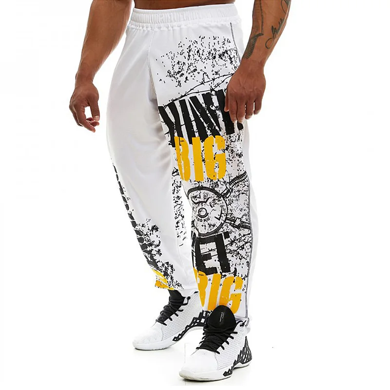 Мужские летние модные быстросохнущие спортивные повседневные брюки с принтом