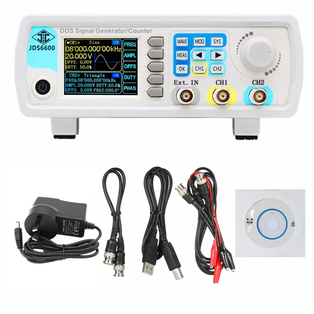 JDS6600 60 МГц цифровой контроль DDS двухканальный генератор сигналов произвольной