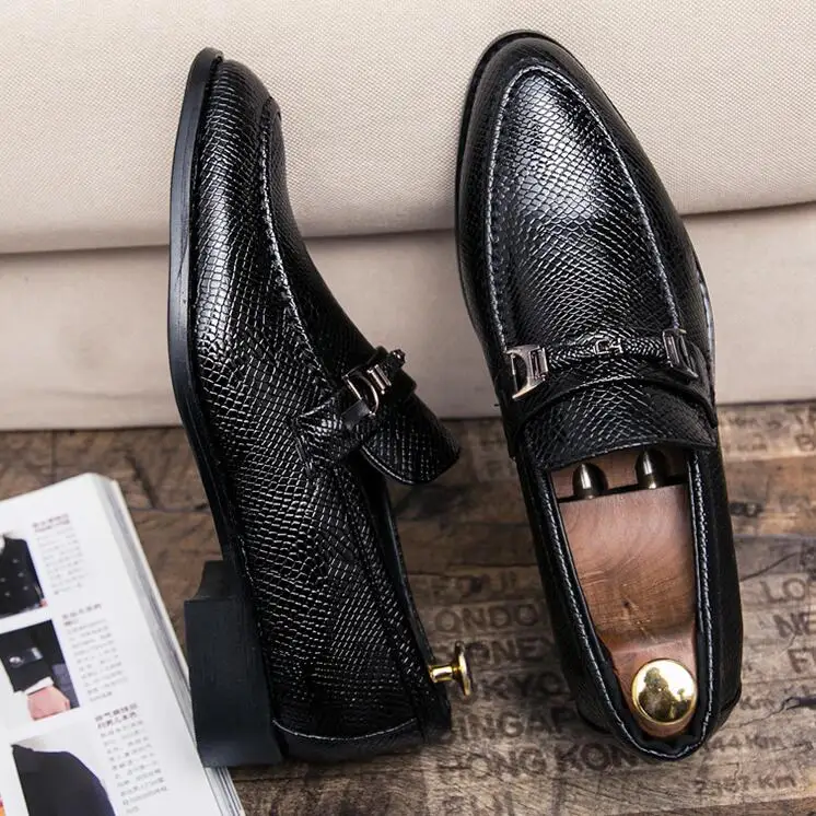 Мужская змеиной кожи красивые туфли оксфорды на платформе Лакированные кожаные