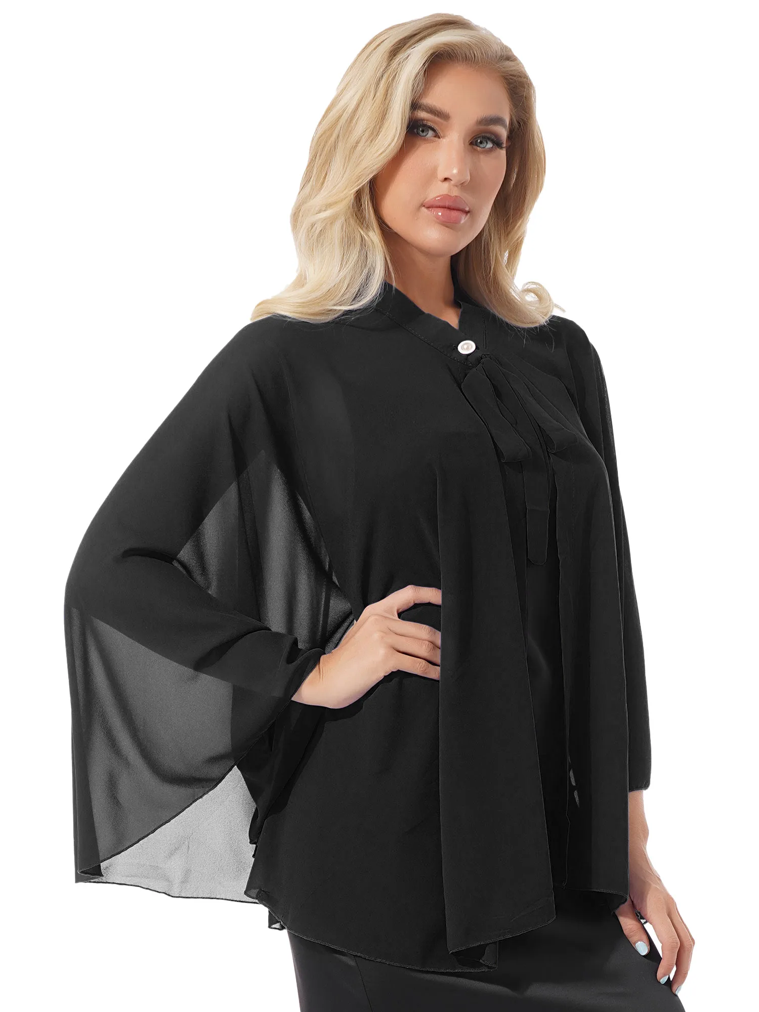 Женский винтажный кардиган тонкое пальто шифоновая накидка на шнуровке с бантом