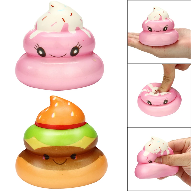

7x7x7cm Squishies funny colorful Poo squishy toys Slow Rising Cream Scented Stress Relief Decompression Toys For Kids A40