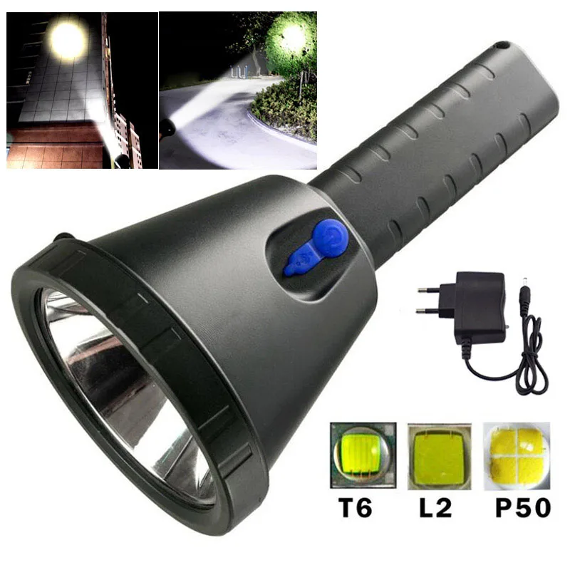 

super bright Searchlight Led Flashlight T6 xm-l2 xhp50 Powerful with battery hand lanterna Flash Light Torch lanterna Long Range
