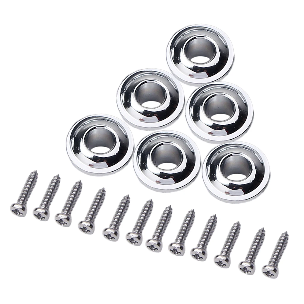 

6 Pieces Guitar Tuning Peg Tuner Bushings Ferrules 8mm with Mounting