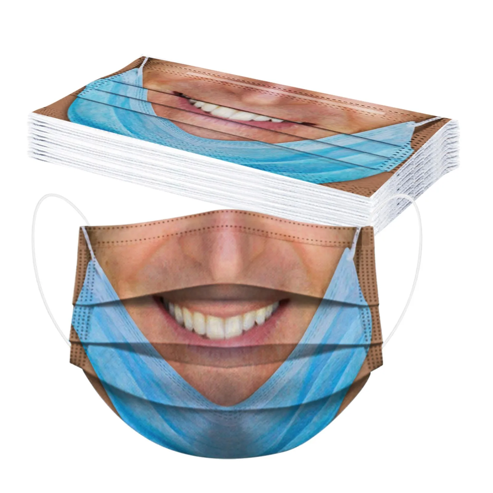 Повязка на голову смешная маска для лица 10 шт. взрослых (меньше) одноразовая с