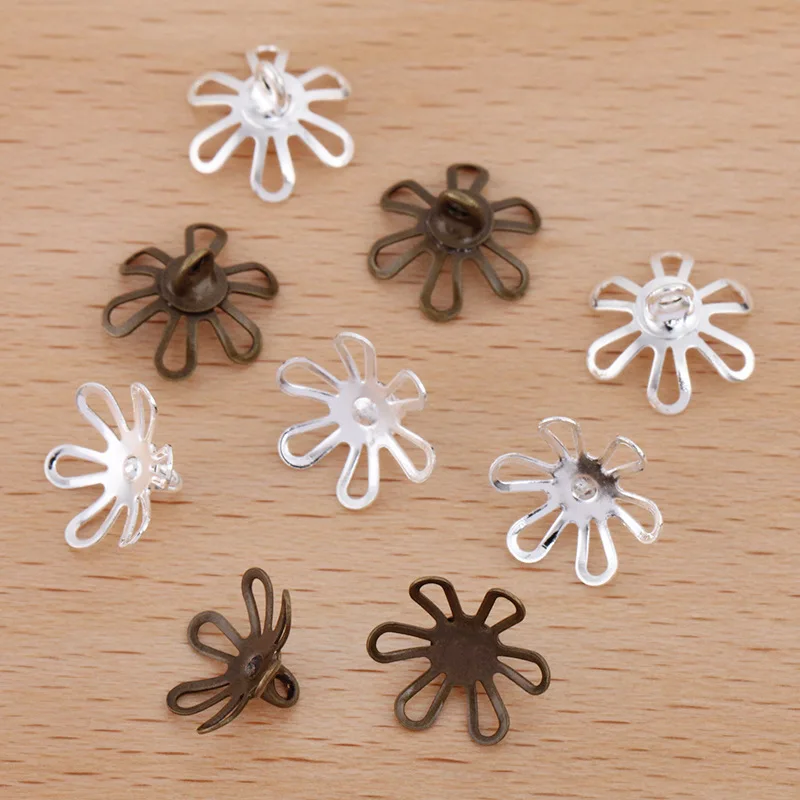 500 шт 10 мм бусы колокольчик с торцевыми крышками петлей 6 филигранные граненые