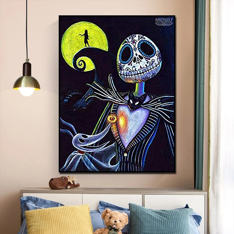 

Nightmare Before Christmas HD Poster Canvas Painting Wall Art Nordic Living Room Home Decoration