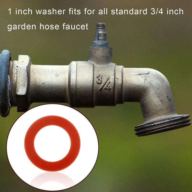 

100Pcs Garden Hose Washers Silicone Rubber Washers Seals O Rings Soft Silicone Gasket Fittings for 3/4 Inch Garden Hose