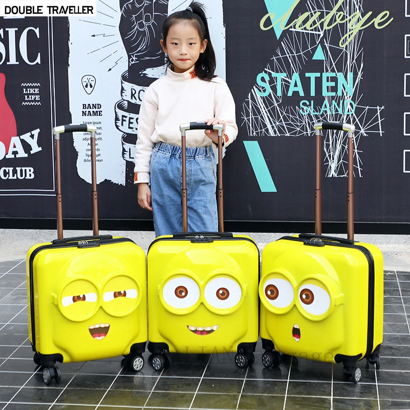 18''20 inch Kids Suitcase on wheels travel trolley luggage 3D cartoon children's trolley bag carry-ons Cabin suitcase girls boys