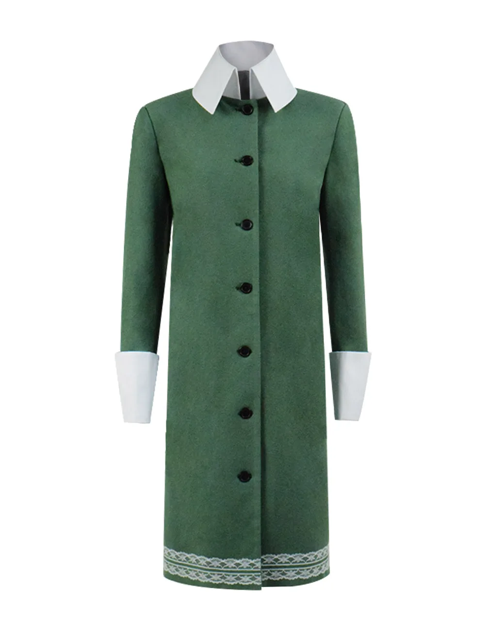Cosdaddy среда Аддамс Семья зеленый костюм Косплей куртка длинное пальто Хэллоуин