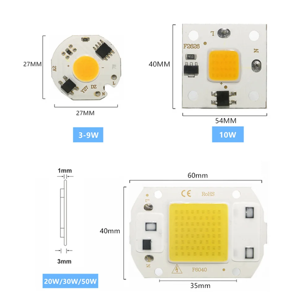 220V LED COB Chip 20W 30W 50W Smart IC No Need Driver 3W 5W 7W 10W Bulb Lamp for Flood Lighting Spotlight source | Лампы и освещение