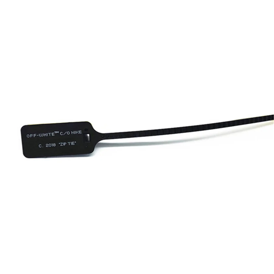 zip tie 2 Черные белые оранжевые напечатанные «шнурки» плоские шнурки обуви с галстуком-молнией для белого «десять» ручной работы на заказ для кроссовок сапоги - Цвет: zip tie 2