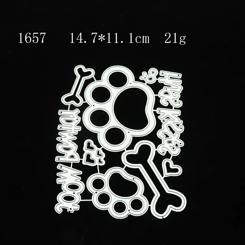 

JC Bone Paw Print Metal Cutting Dies Background Shape Design Scrapbook Handmade DIY Blade Make Stencil Craft Mold Template Decor