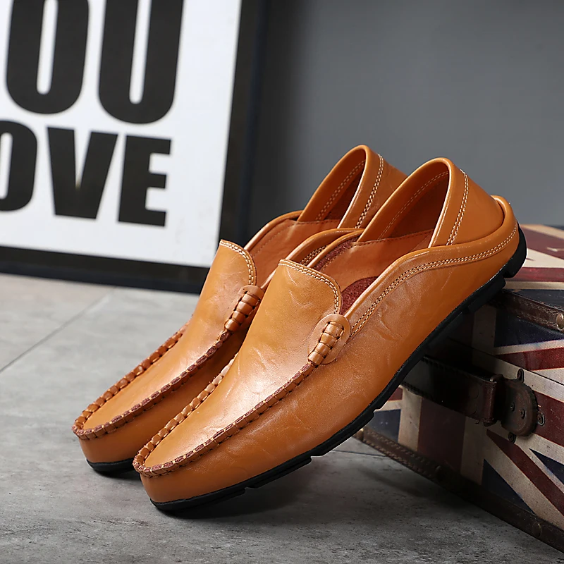 

Summer Men Casual Slip-On Loafers Shoes Men's British Fashion flats lazy beanie shoes