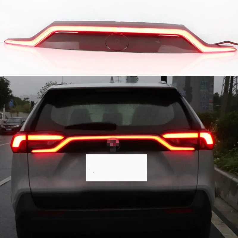 

For For Toyota RAV4 2019 2020 Red black Rear Bumper Reflector LED Tail Stop Brake Light Car