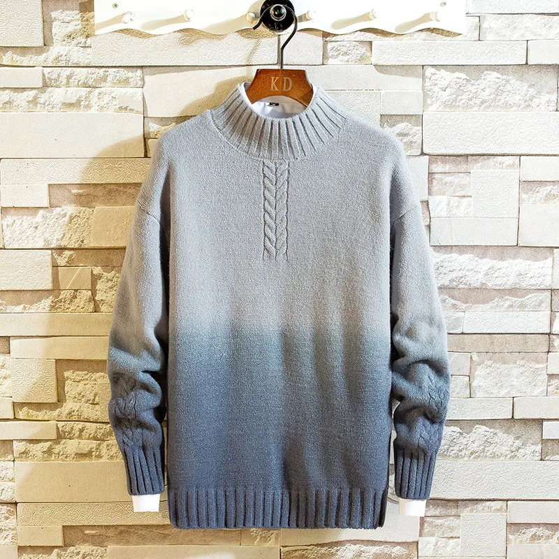 Мужской трикотажный пуловер с круглым вырезом в стиле пэчворк | Мужская одежда