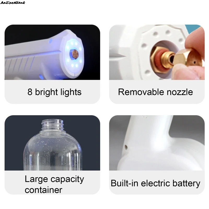 

For Home Office Handheld Wireless Electric Sanitizer Sprayer 800 Ml Capacity Nozzle Fogger Steam Sterilizing Nano Spray Gun