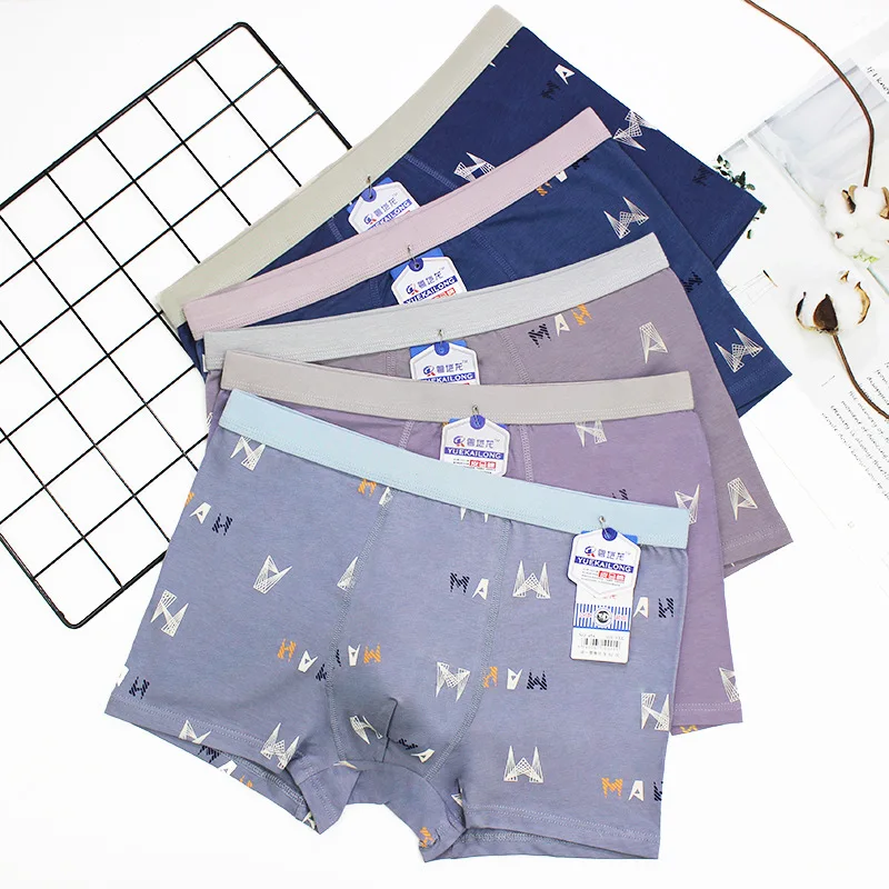 5Pcs/ Lot Men Underwear Cotton Boxer Men Underpants  Breathable Men's Panties Underwear Boxing Boxershorts Man Boxer 2XL-5XL