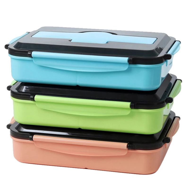 Двухслойная термо Ланч бокс из нержавеющей стали 4 отдельные сетки коробка бенто