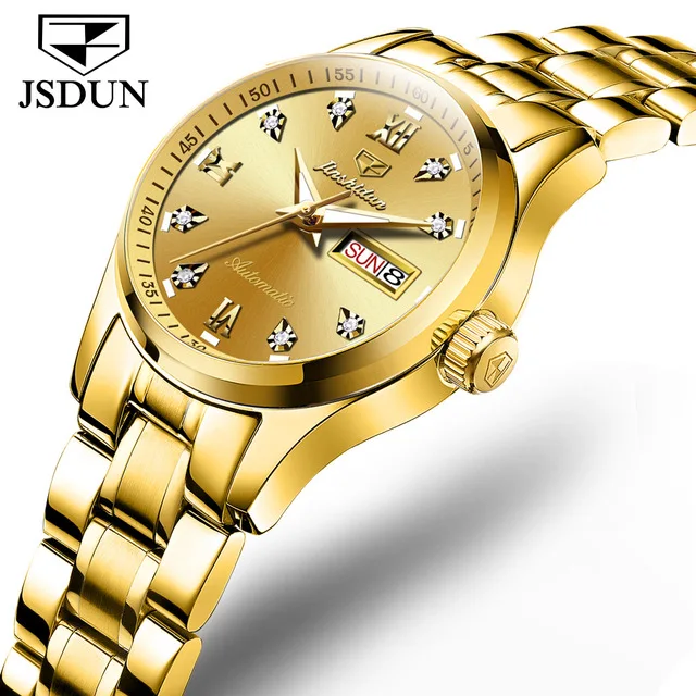 

JSDUN 8763 Luxus Automatische Mechanische Frauen Uhren Wasserdicht Edelstahl Elegante Armband Uhr Damen Uhr Geschenke