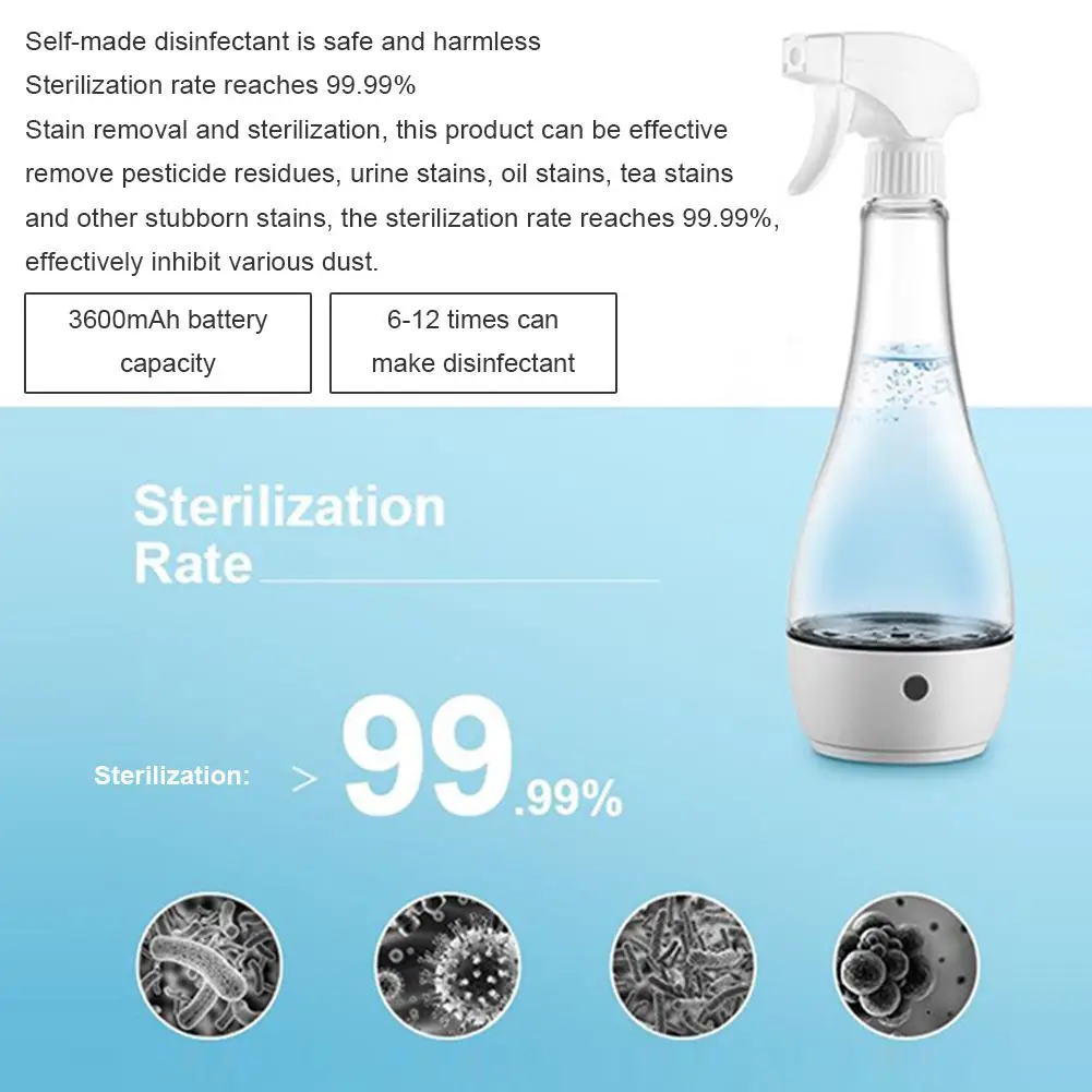 

Hypochlorous Acid Water Machine Home Self-manufactured Portable Cleaning Solution Generator for Stain Odor Removal