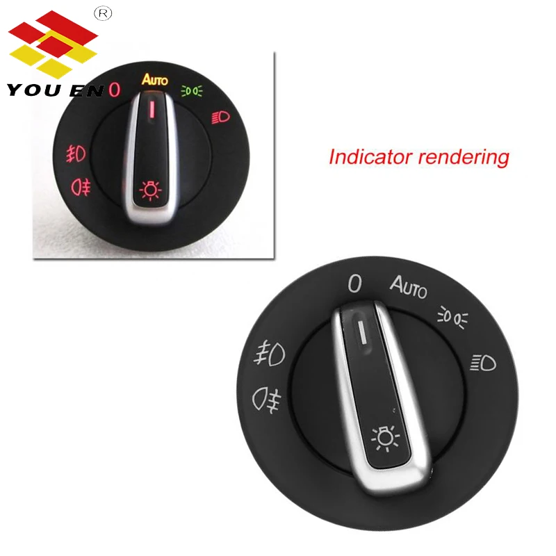 

YOUEN Headlight Fog Light Control Switch Replacement For Golf 5 6 MK5 MK6 Passat B6 B7 CC Touran Tiguan Chrome Car Accessories