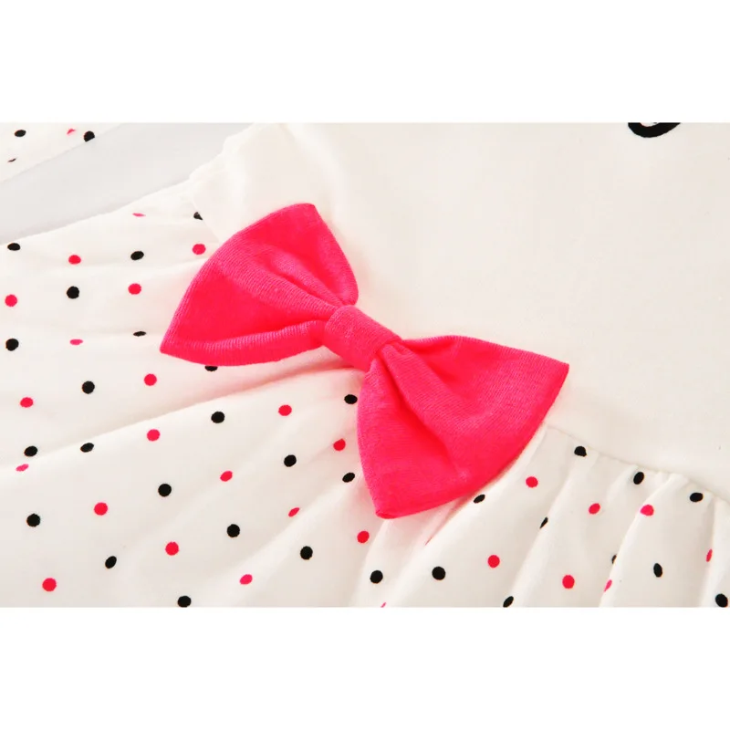 Рождественское платье принцессы с надписью I love mom в горошек длинными рукавами и