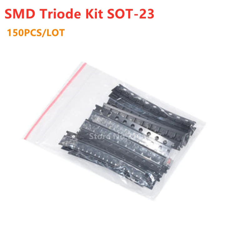 

150PCS/LOT SOT-23 Transistor Kit Assorted Set S9012-S9014 BAV90 BAV70 MMBT5551 15 Kinds SMD Triode Kit SOT23 Transistor Set