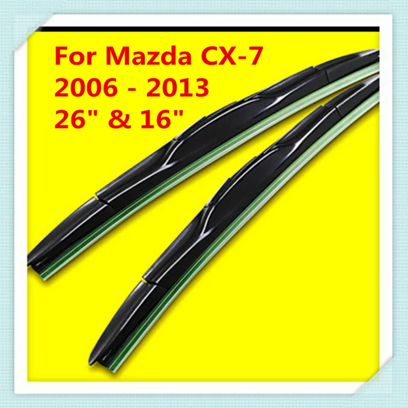 3 Section Rubber windshield wiper Blade For Mazda CX-7 ( CX7 ) Fit Hook Arms 2006-2013 26&quot &amp 16&quot | Автомобили и