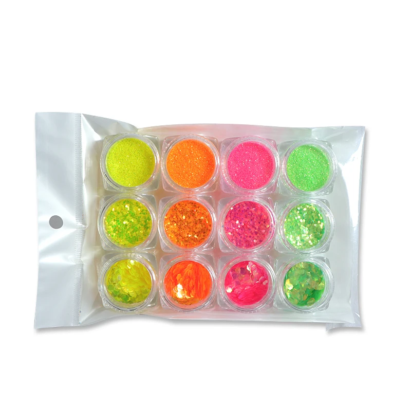 

12pcs Shinny Nail Art Glitter Sequins For Nail Decorations Chameleon Flakes Slices Hexagon Shape Mermaids UV Gel Polish Manicure