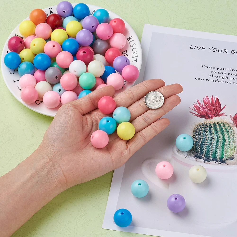 105pcs 20mm Mixed Color Chunky Bubblegum Acrylic Beads Opaque Colorful for Necklace Jewelry Making DIY | Украшения и аксессуары