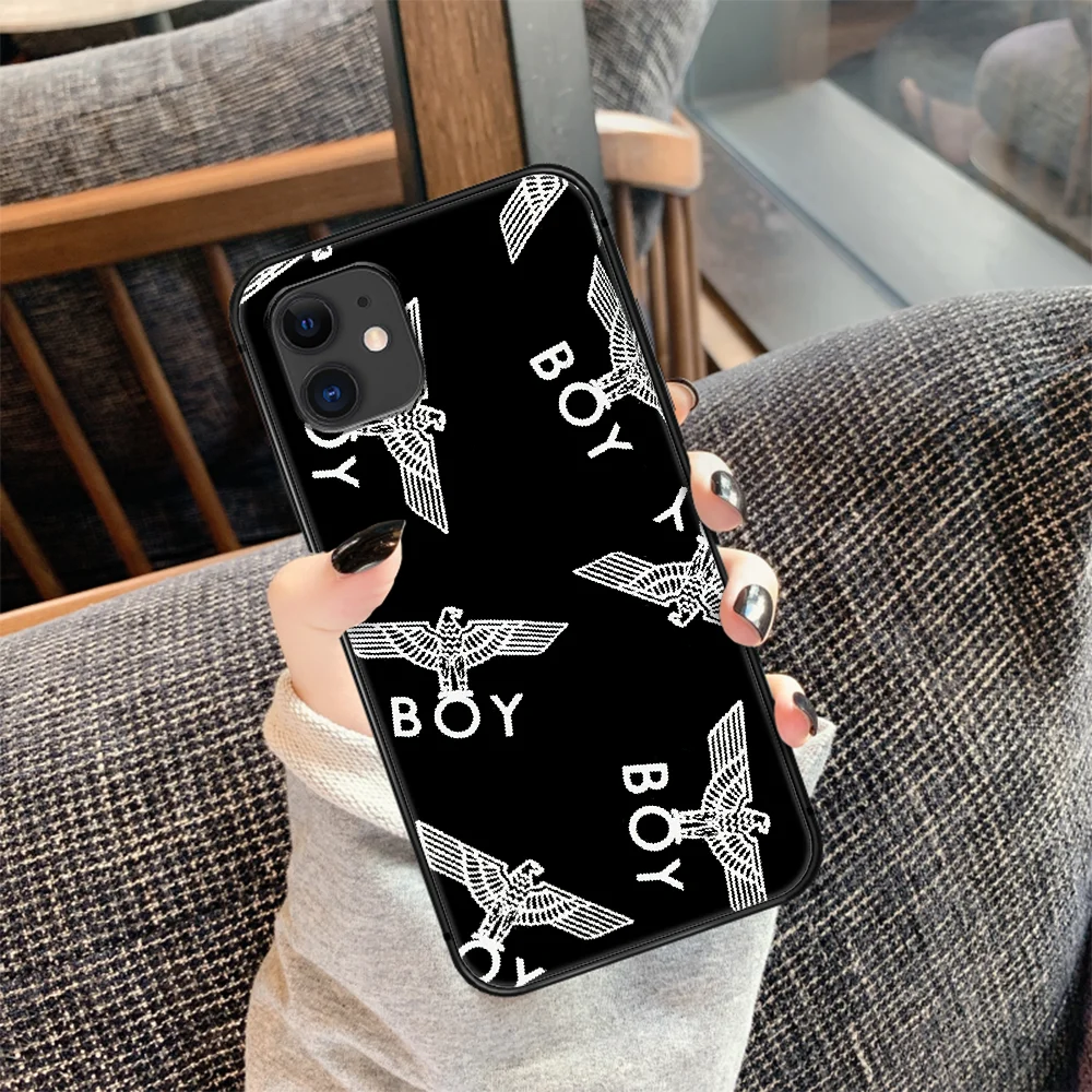 

Fashion brand Boy London Phone Case Cover Hull For iphone 5 5s se 2020 6 6s 7 8 12 mini plus X XS XR 11 PRO MAX Black Bumper