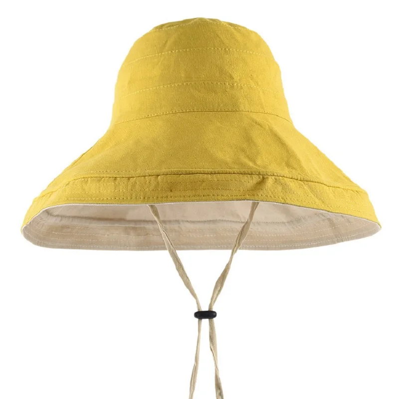 

Japanese double-sided color matching big-edge fisherman hat sun hat female sun protection hat female summer Korean version wild