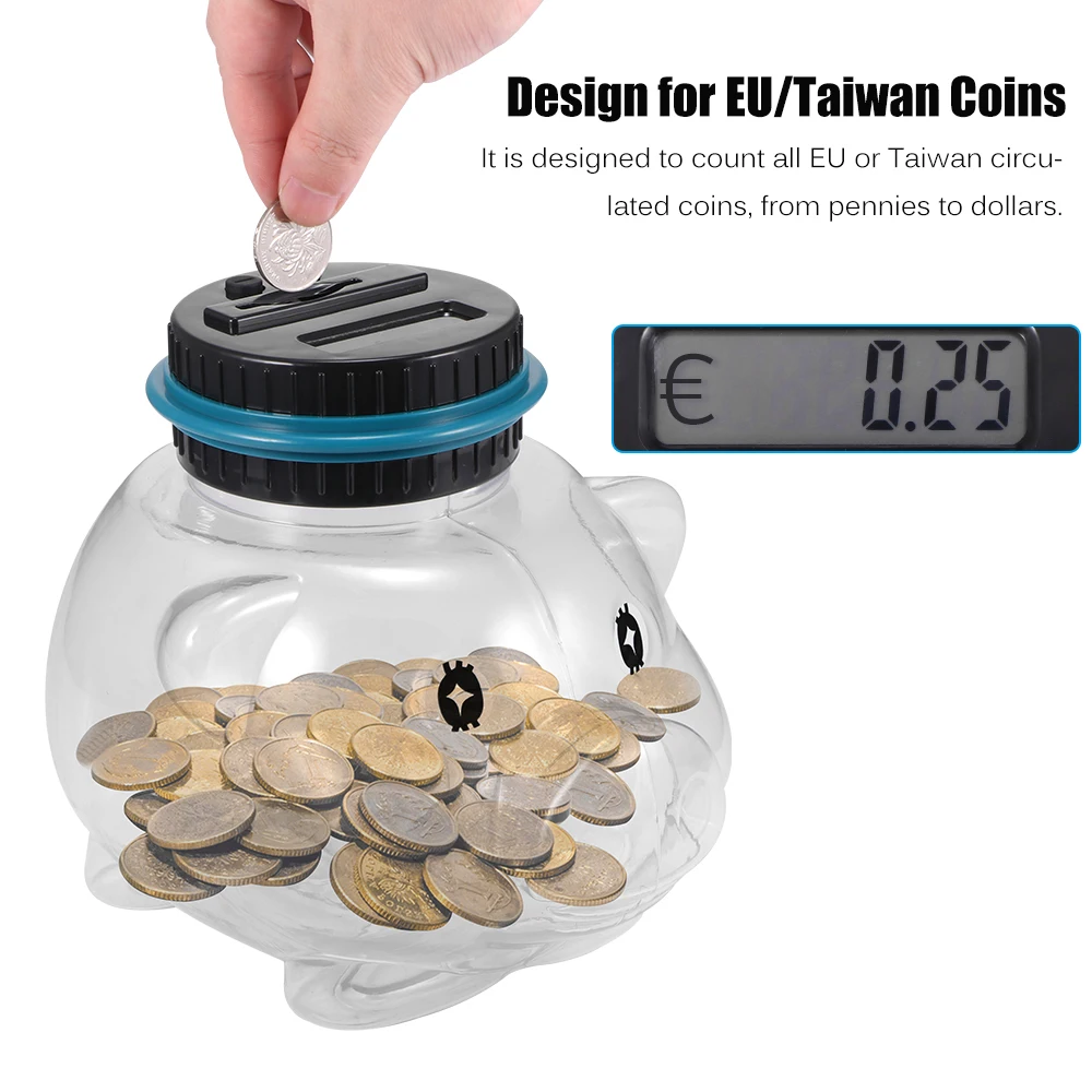 

Cute Pig Piggy Bank Digital Counting Money Jar Electronic LCD Display Money Saving Box Jar Coins Storage Box Kids Children Gift