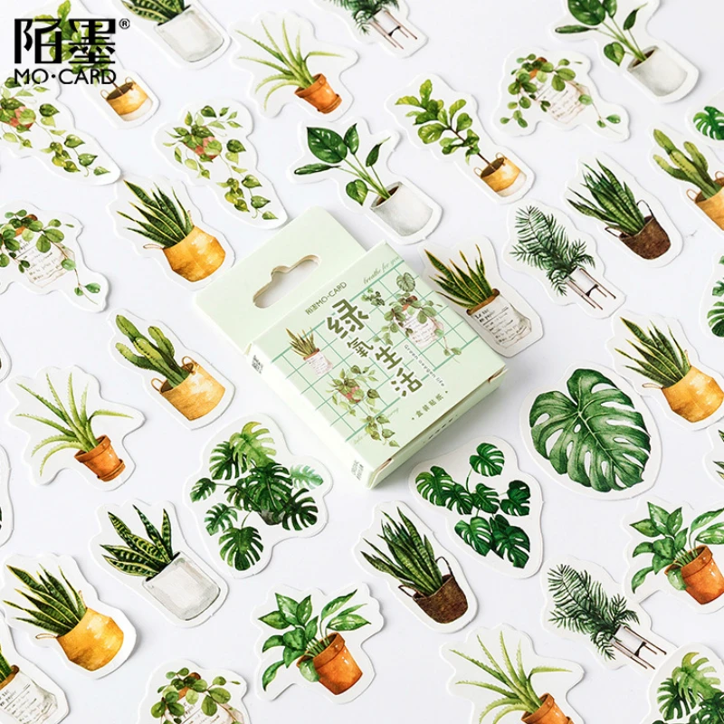 

1@# 40Pcs/Pack Green Oxygen Life Stationery Stickers Doodling Travel DIY Sticker Car Motorcycle Luggage Laptop Bike Scooter Toys