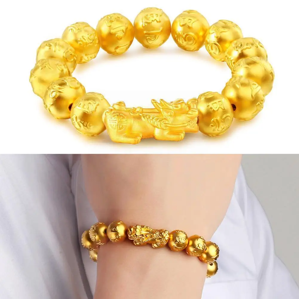 

Gold Jewelry Fashion Couples Lucky Bracelet Brass Jewelry Plated Gold T0P2