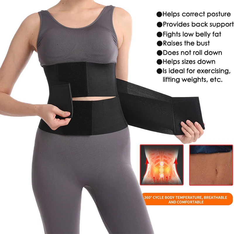 Women Waist Trainer Belt Tummy Control Workout Waist Trimmer Slimming Belly Band Shaper Slimming Body Shaper Back Support Faja