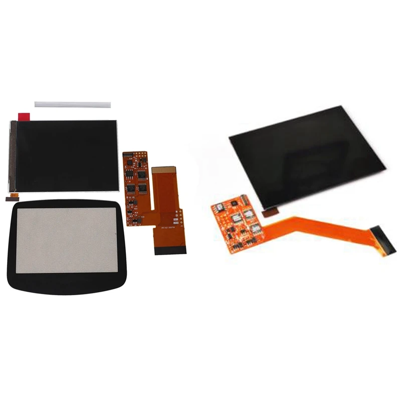 1 Set Suitable For GBA IPS V2 4 Pixel In 1 Full Viewing Angle LCD Kit & 1 Set IPS LCD Screen Replacement Kit