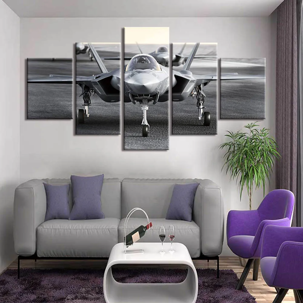 

5Pieces Aircraft diy diamond painting cross stitch Full Round square Drill 5D Diy Diamond Painting mosaic landscapeZP-3247