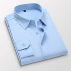 2020 летние мужские рубашки с длинным рукавом , большие размеры 7XL 8XL , приталенные официальные мужские белые деловые рубашки , мужская одежда