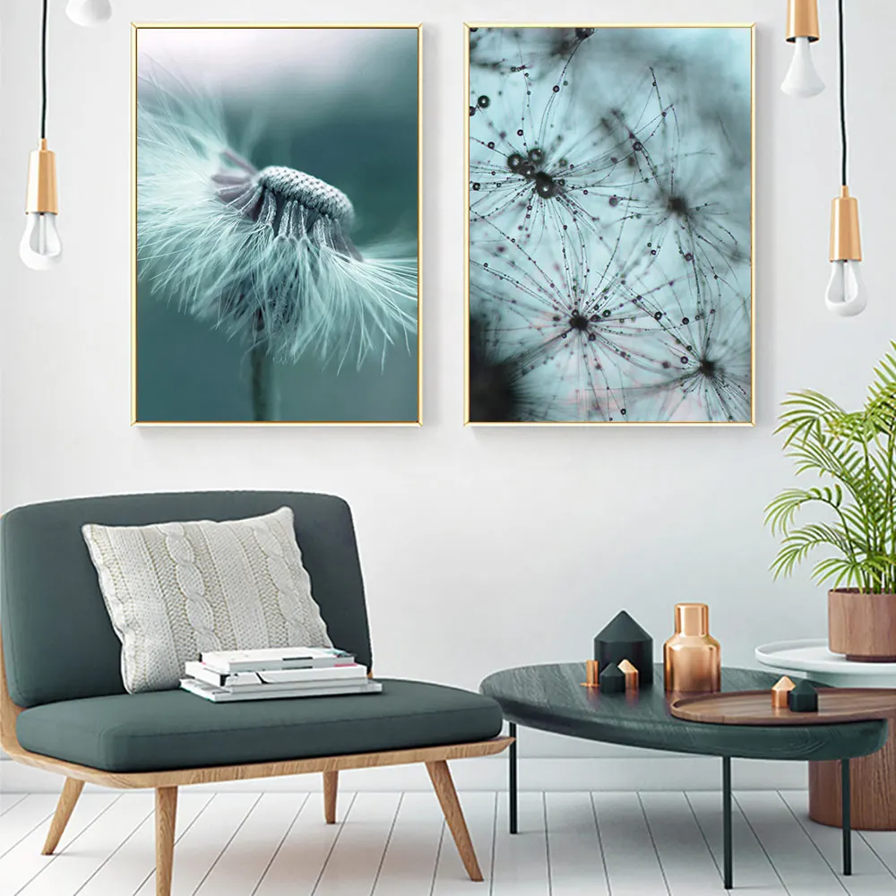 Одуванчик пейзаж настенное искусство холст картина скандинавский постер и