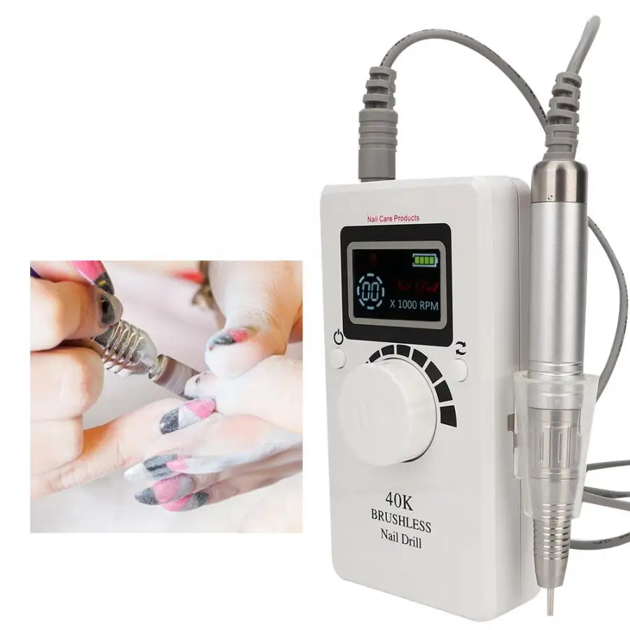 Электрическая дрель для полировки ногтей 40000 об./мин. 80 Вт набор инструментов