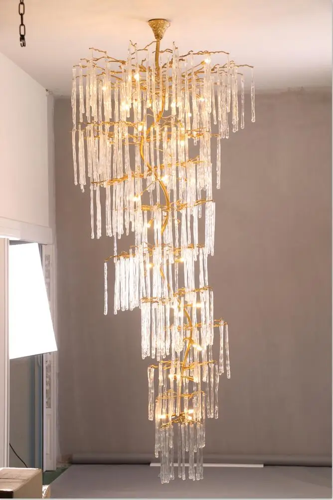 Роскошная медная хрустальная люстра в стиле постмодерн французская лампа