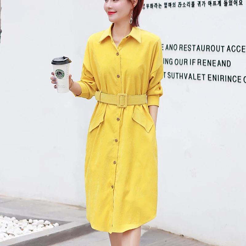 Платье Zoki женское вельветовое с завышенной талией Элегантная туника трапеция