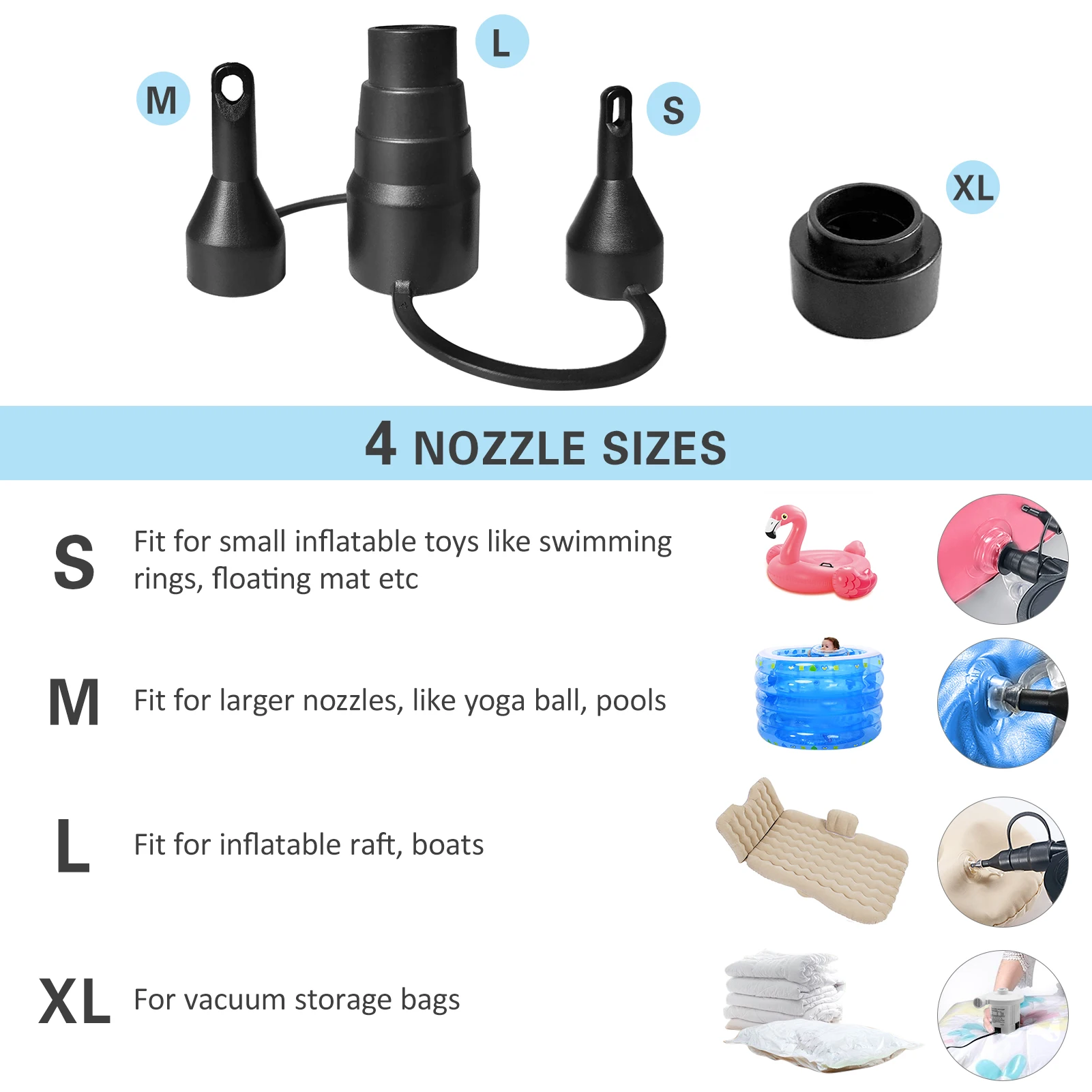 

New Electric Air Pump Potable Inflatable Compressor For Mattress Swimming Pool Fast Air Filling Inflator For Car Home Use