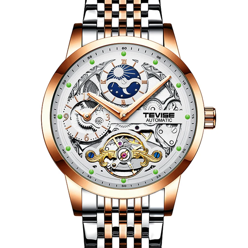 

2021 новые механические автоматические часы мужские спортивные часы Tourbillon повседневные деловые наручные часы с Луной Relojes Hombre