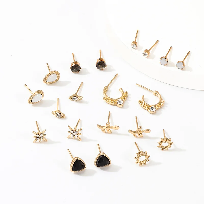 10 пар/уп. малых из нержавеющей стали серьги со шпилькой для женщин модные