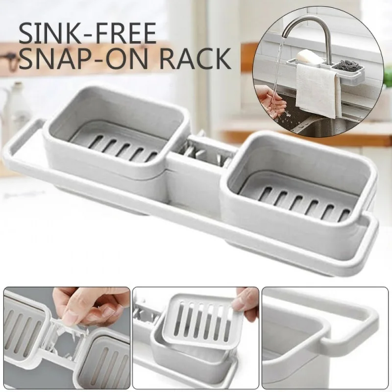 

1PC Kitchen Sink Faucet Sponge Soap Storage Organizer Cloth Drain Rack Holder Shelf