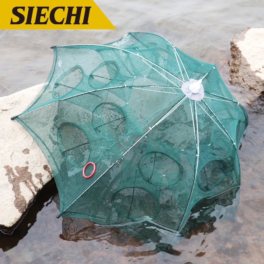 Новейшая автоматическая складная рыболовная сеть с 4 20 отверстиями клетка для