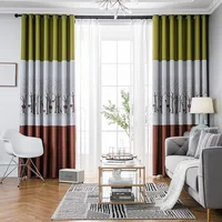 Tree and Deer Print Modern Simplicity Window Curtains Drapes Curtains For Living Room Kitchen Bedroom Home Decor Cortinas